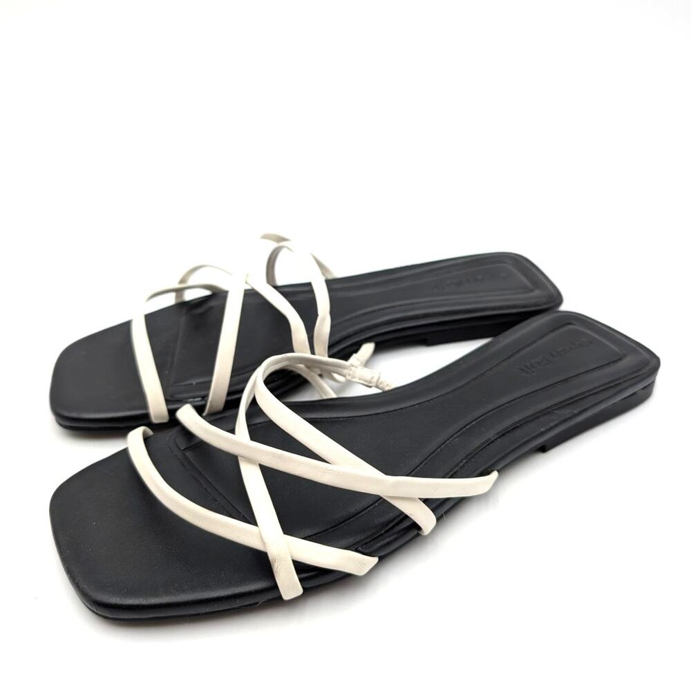Open Edit Korva Slide Sandal Open Toe Women's White Ice Size US6M EU36.5